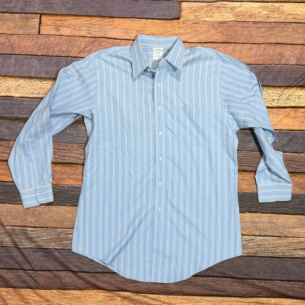 Brooks Brothers Dress Shirt Button Down Mens Striped Long Sleeve